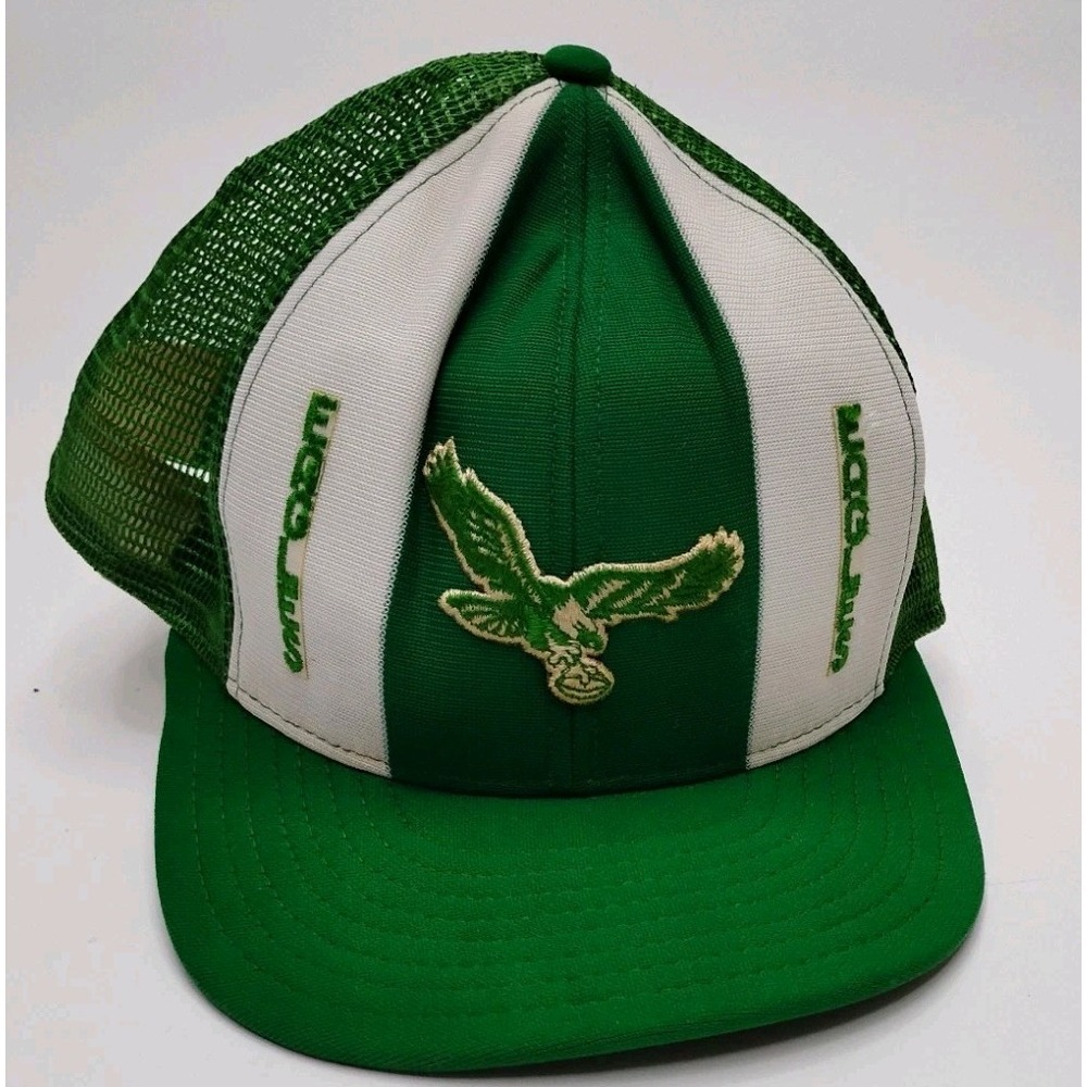 Philadelphia Eagles AJD Lucky Stripes Trucker Hat Snapback Kelly Green Large